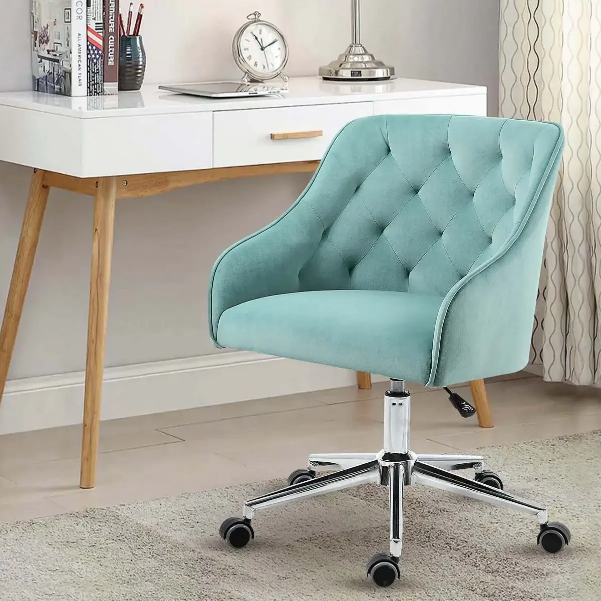 Task Chair Mid Back - 87CM fluwelen bureaustoel bureaustoel bureaustoel met