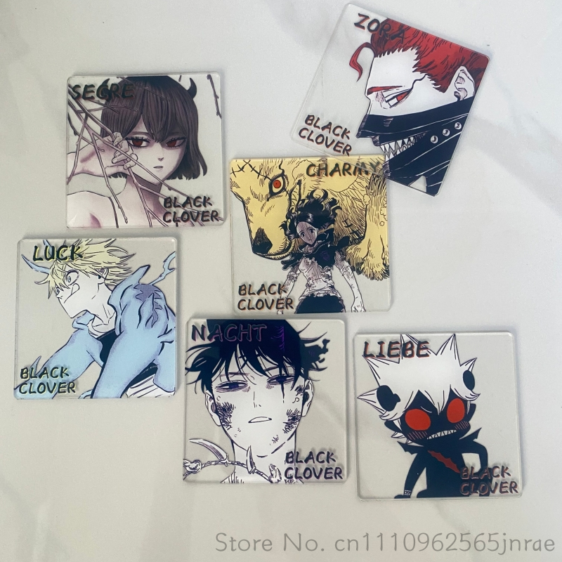 Office Furniture Ideas - Zwarte Klaver Anime Creatieve Acryl Coaster