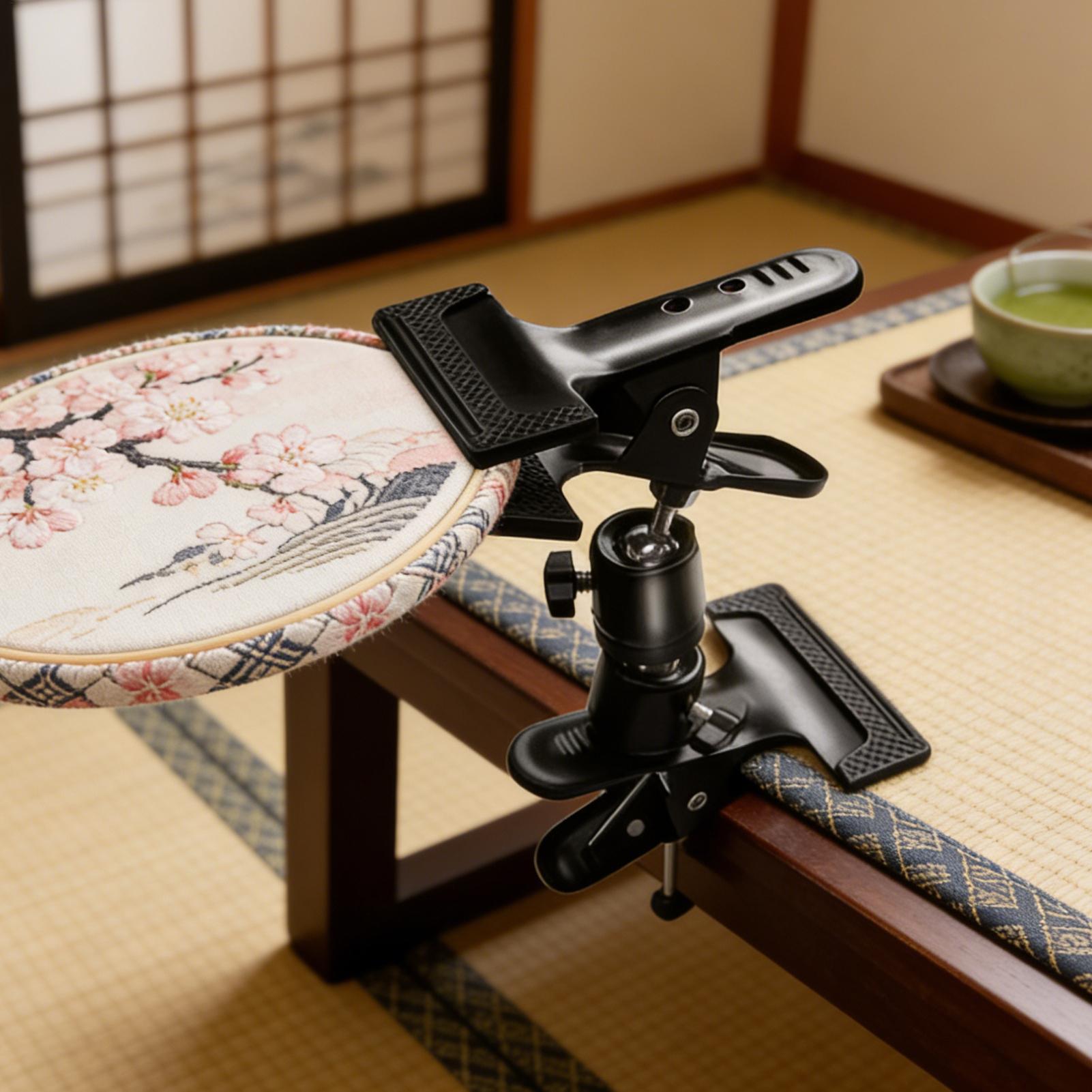 Adjustable Laptop Table - Borduurhouder, zwaar, verstelbaar, draagbaar, met klemmen,