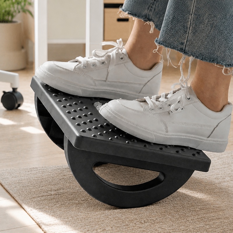 Office Furniture At Home - Draagbare voetenbank met massagerollen, ergonomische onderbureau-ondersteuning