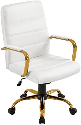 Task Chair Mid Back - Bureaustoel met middenrug PU-lederen bureaustoel Verstelbare