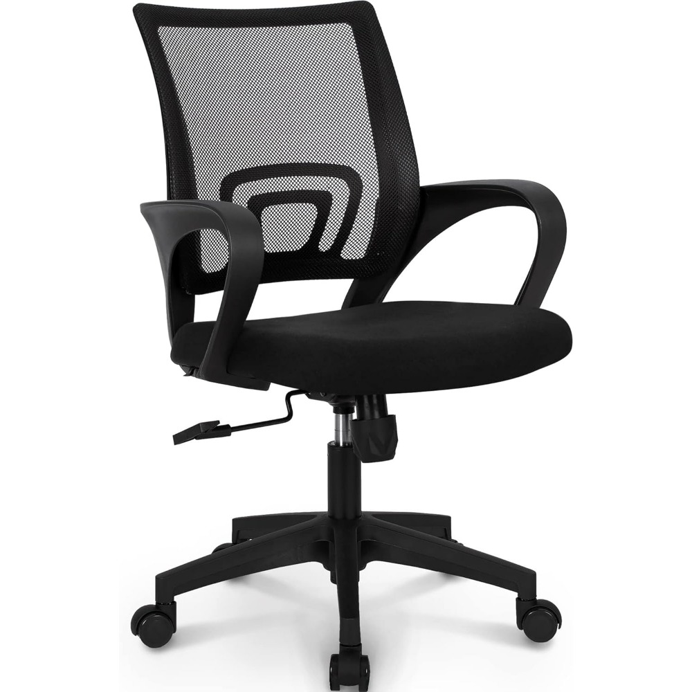 Task Chair Mid Back - Zwarte mesh gaming bureaustoel met lendensteun,
