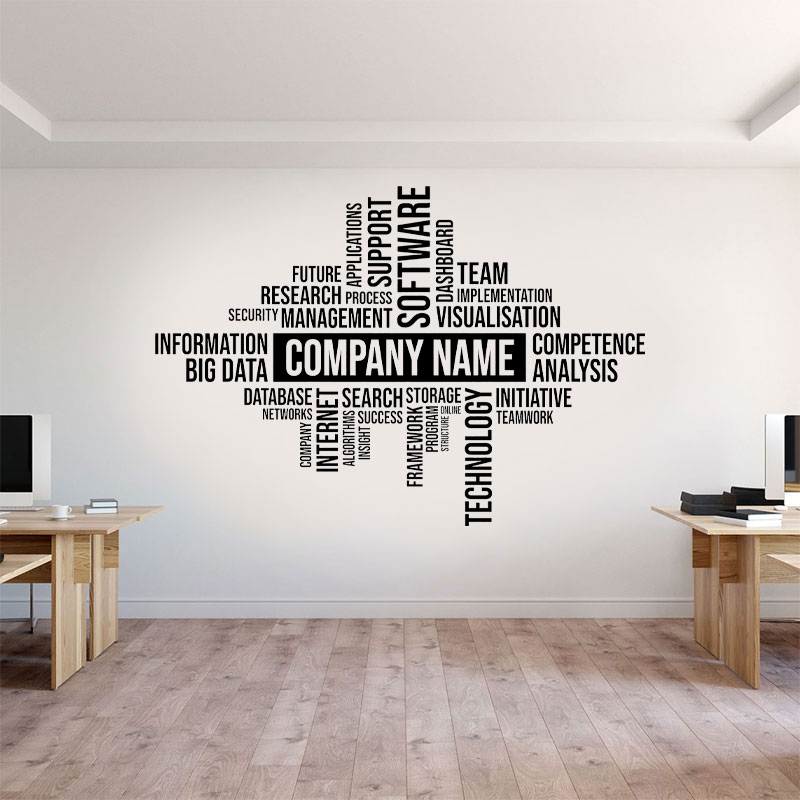 Aangepaste bedrijfsnaam muur s - Office Furniture Company recensie en prijs