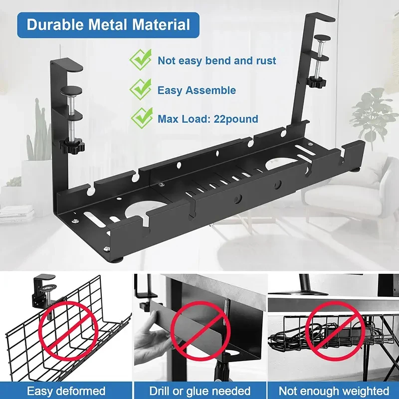 Telescopisch opbergrek onder d - Cable Tray Under Desk recensie en prijs