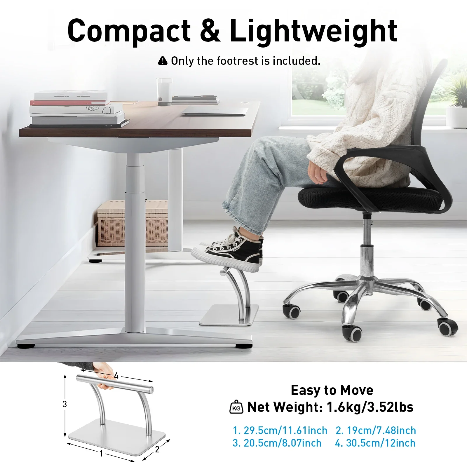 Roestvrijstalen voetsteun voor - Office Furniture At Home recensie en prijs