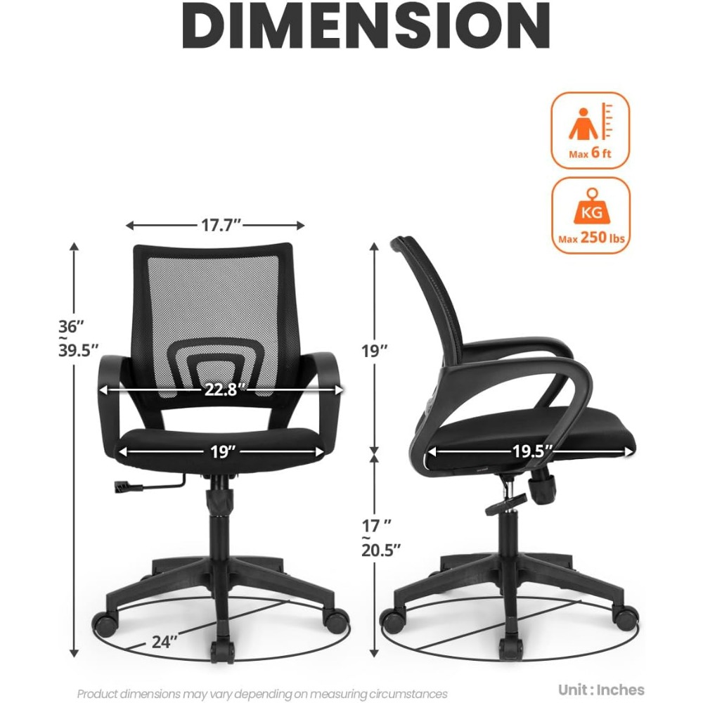 Zwarte mesh gaming bureaustoel - Task Chair Mid Back recensie en prijs